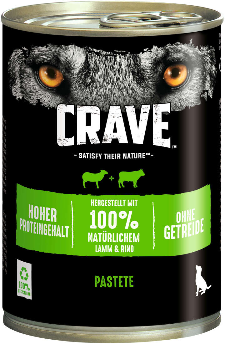CRAVE Hunde-Nassfutter mit Lamm und Rind